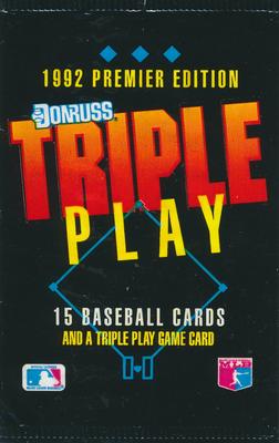 1992 Donruss Triple Play MLB Baseball - Hobby Pack