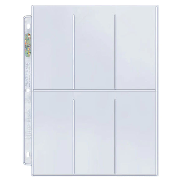 Ultra Pro Platinum 6-Pocket Tall Card Page - One (1) individual page
