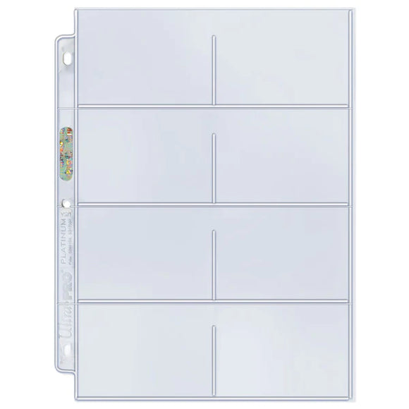 Ultra Pro Platinum 8-Pocket Card Page - One (1) individual page
