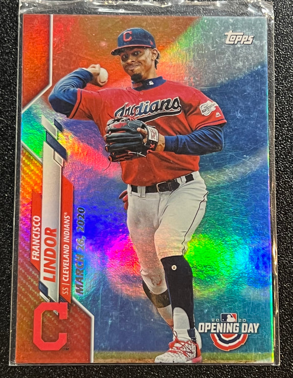 Franciso Lindor - 2020 Topps Opening Day Baseball RED FOIL #48