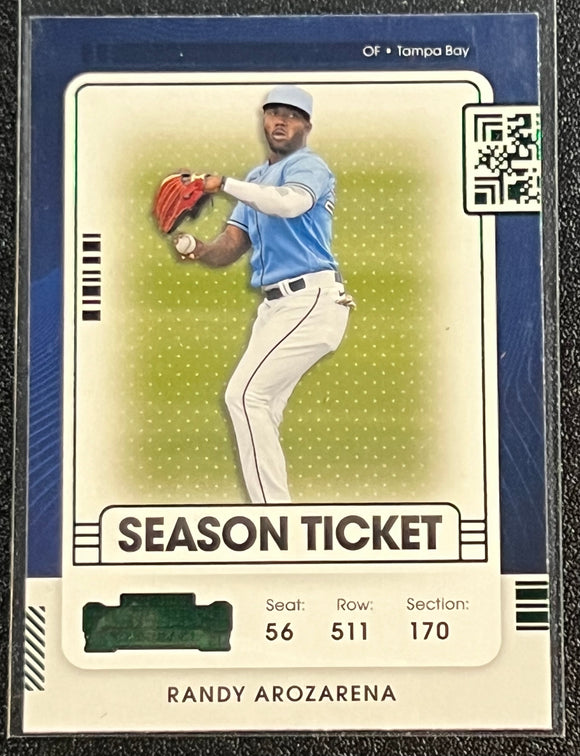 Randy Arozarena - 2021 Panini Contenders Baseball SEASON TICKET GREEN FOIL #32