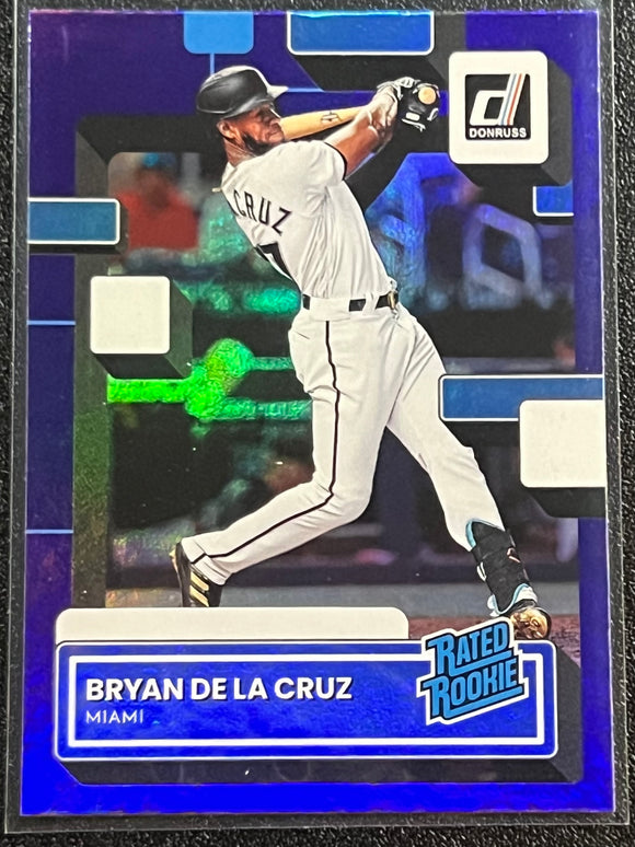 Bryan De La Cruz RC - 2022 Panini Donruss Baseball RATED ROOKIE PURPLE #53