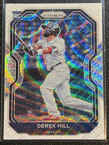 Derek Hill RC - 2022 Panini Prizm Baseball WHITE WAVE TIER III #206