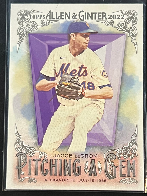 Jacob DeGrom - 2022 Topps Allen & Ginter Baseball PITCHING A GEM #PAG-12 - Mets