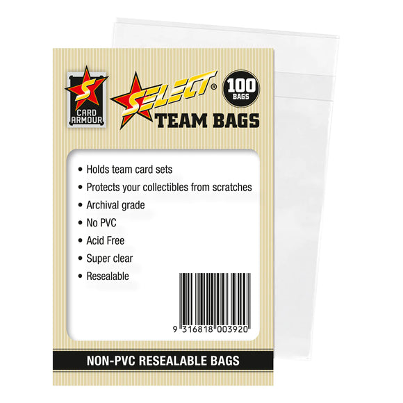 Select Card Armour Resealable Team Set Card Bags (100ct)