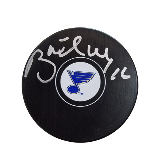Brett Hull Autographed Blues Hockey Puck w/ COA