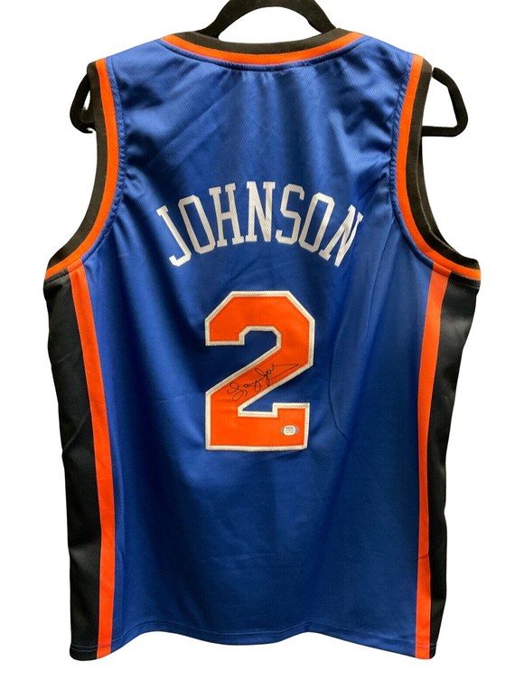 Larry Johnson Authographed Knicks Basketball Jersey w/ COA