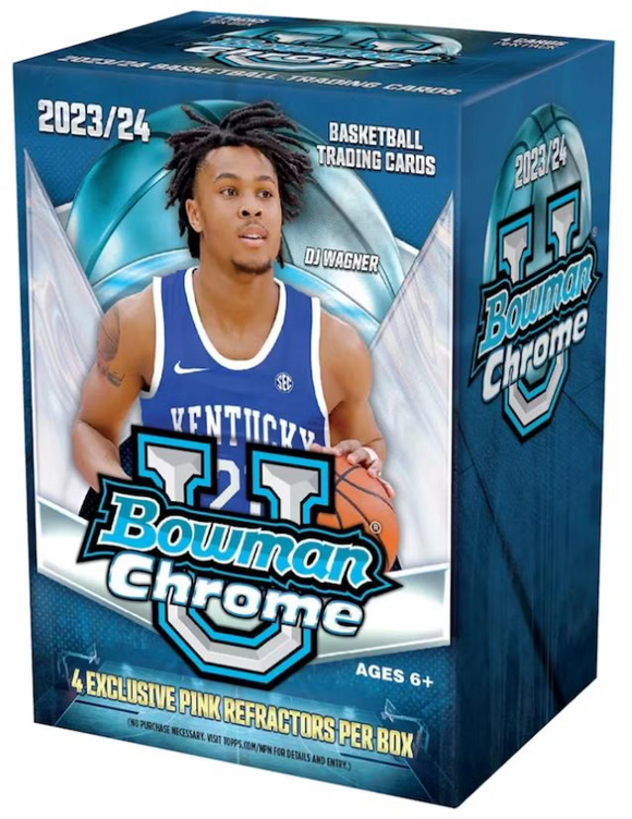 2023-24 Topps Bowman University Chrome Basketball cards - Blaster Box