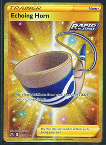 Echoing Horn Trainer - Pokemon Chilling Reign FULL ART GOLD Secret Rare #225/198