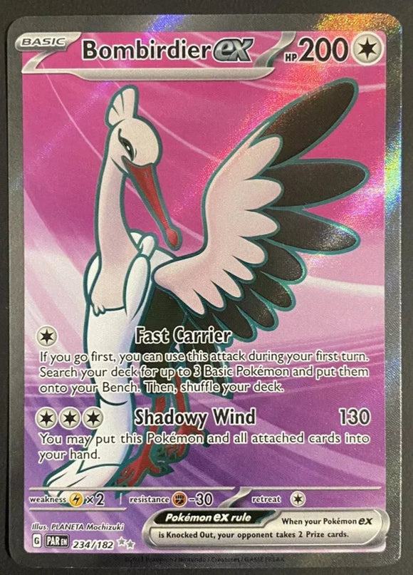 Bombirdier EX - Pokemon Paradox Rift FULL ART Holo Foil Ultra Rare #234/182
