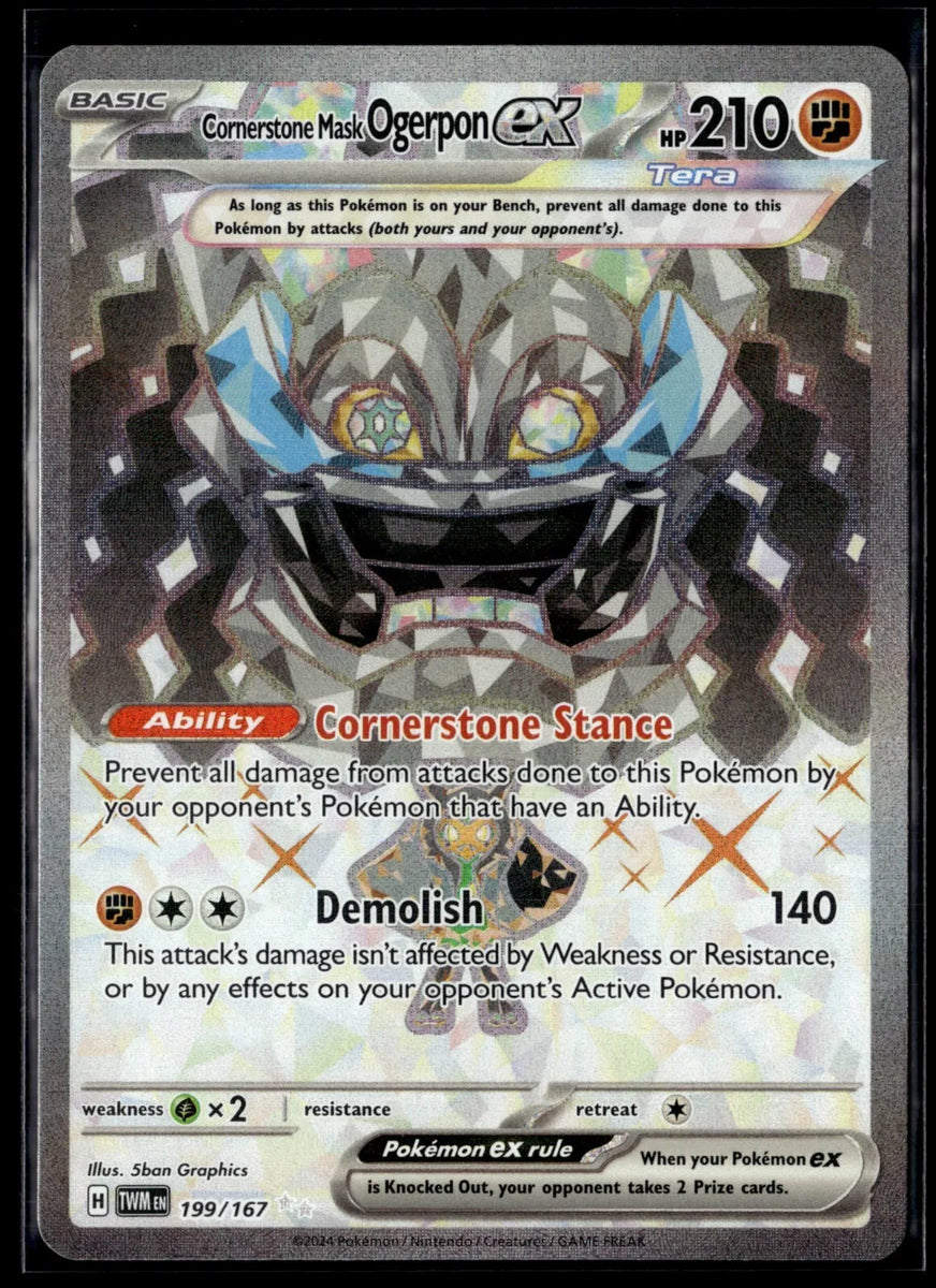 Ogerpon Ex Pokemon Card Pokmon TCG: Cornerstone Mask Ogerpon Ex 112/167 -  Holo Rare, English, Near Mint Cornerstone Ogerpon