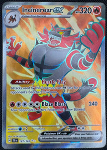 Incineroar EX - Pokemon Temporal Forces FULL ART Holo Foil Ultra Rare #187/162