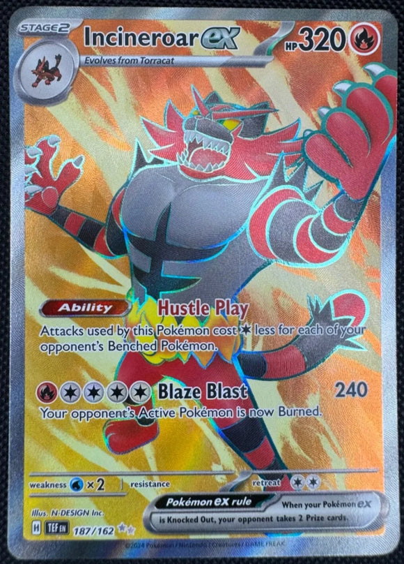 Incineroar EX - Pokemon Temporal Forces FULL ART Holo Foil Ultra Rare #187/162