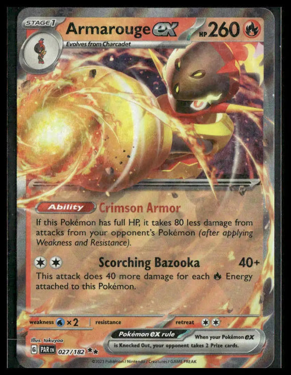 Armarouge EX - Pokemon Paradox Rift Holo Foil Double Rare #027/182