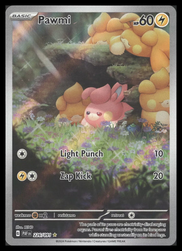 Pawmi - Pokemon Paldean Fates FULL ART Holo Foil Illustration Rare #226/091