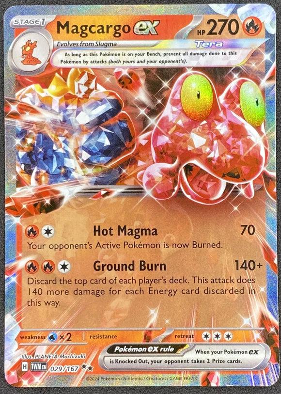 Magcargo EX - Pokemon Twilight Masquerade Holo Foil Double Rare #029/167