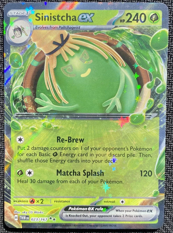Sinistcha EX - Pokemon Twilight Masquerade Holo Foil Double Rare #023/167