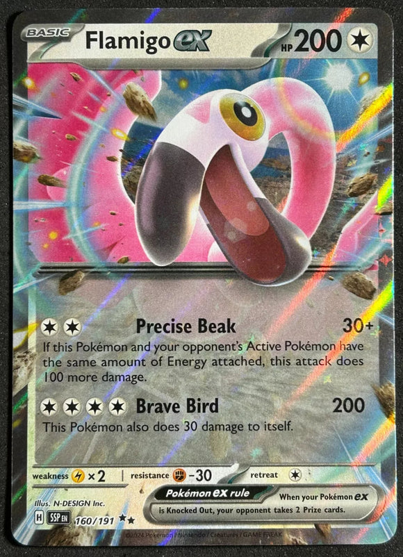Flamigo EX  - Pokemon Surging Sparks Holo Foil Ultra Rare #160/191
