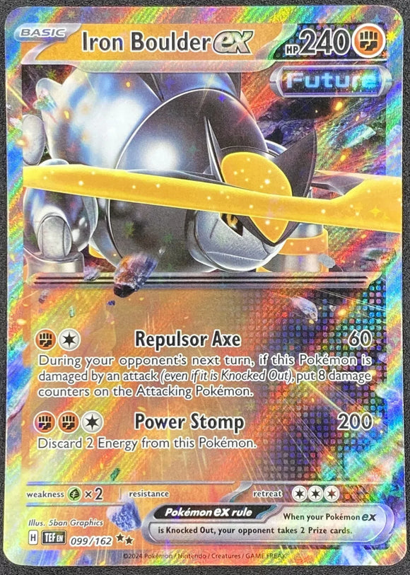 Iron Boulder EX - Pokemon Temporal Forces Holo Foil Double Ultra Rare #099/162