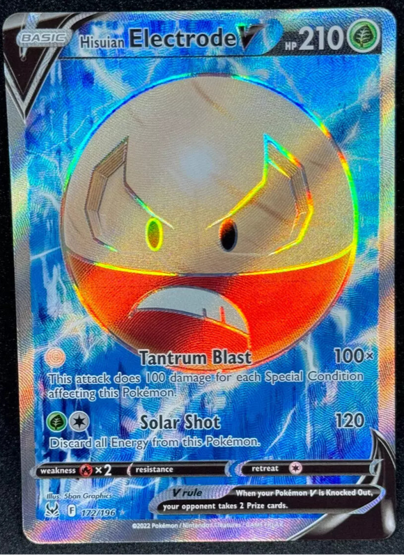 Hisuian Electrode V - Pokemon Lost Origin FULL ART Holo Foil Ultra Rare #172/196