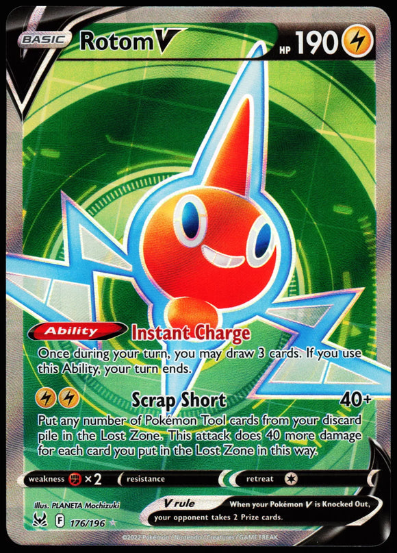 Rotom V - Pokemon Lost Origin FULL ART Holo Foil Ultra Rare #176/196