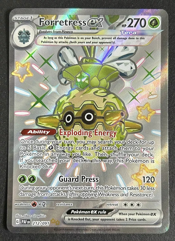 Forretress EX - Pokemon Paldean Fates FULL ART Shiny Ultra Rare #212/091