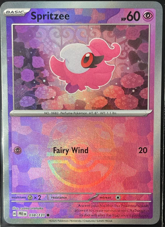 Spritzee - Pokemon Prismatic Evolutions MASTER BALL Reverse Holo Foil Rare #038/131