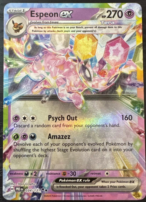 Espeon EX - Pokemon Prismatic Evolutions Holo Foil Double Rare #034/131