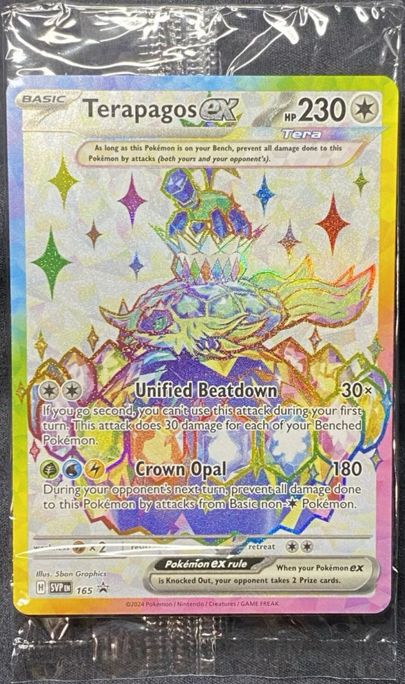 Terapagos EX - Pokemon Black Star Promo FULL ART RAINBOW Hyper #SVP165 SEALED