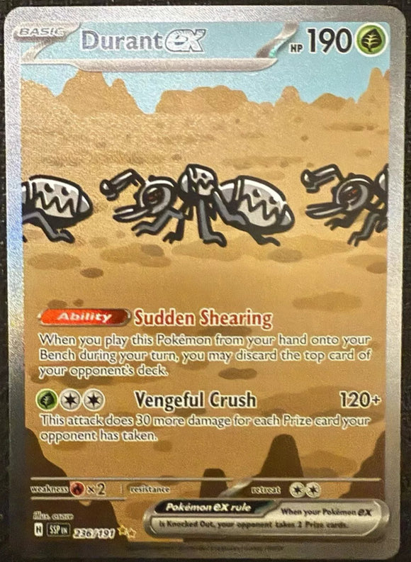 Durant EX  - Pokemon Surging Sparks FULL ART Holo Foil Special Illustration Rare #236/191