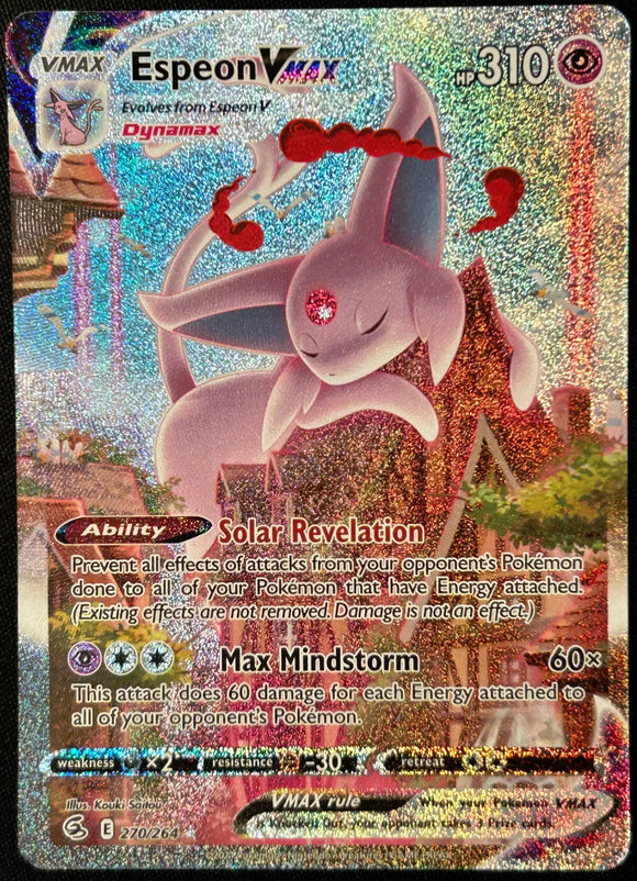 Espeon VMAX - Pokemon Fusion Strike ALTERNATE ART Holo Secret Rare #270/264