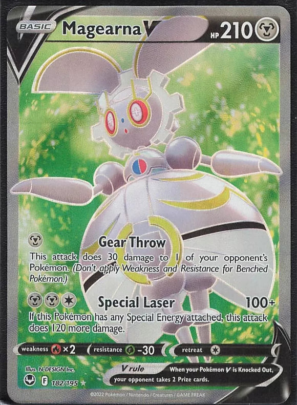 Magearna V - Pokemon Silver Tempest FULL ART Holo Foil Ultra Rare #182/185