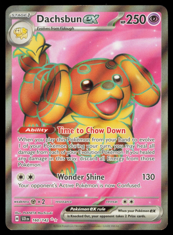 Dachsbun EX - Pokemon Stellar Crown FULL ART Holo Foil Ultra Rare #160/142