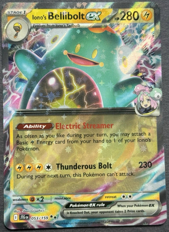 Iono's Bellibolt EX - Pokemon Journey Together Holo Foil Double Rare #053/159