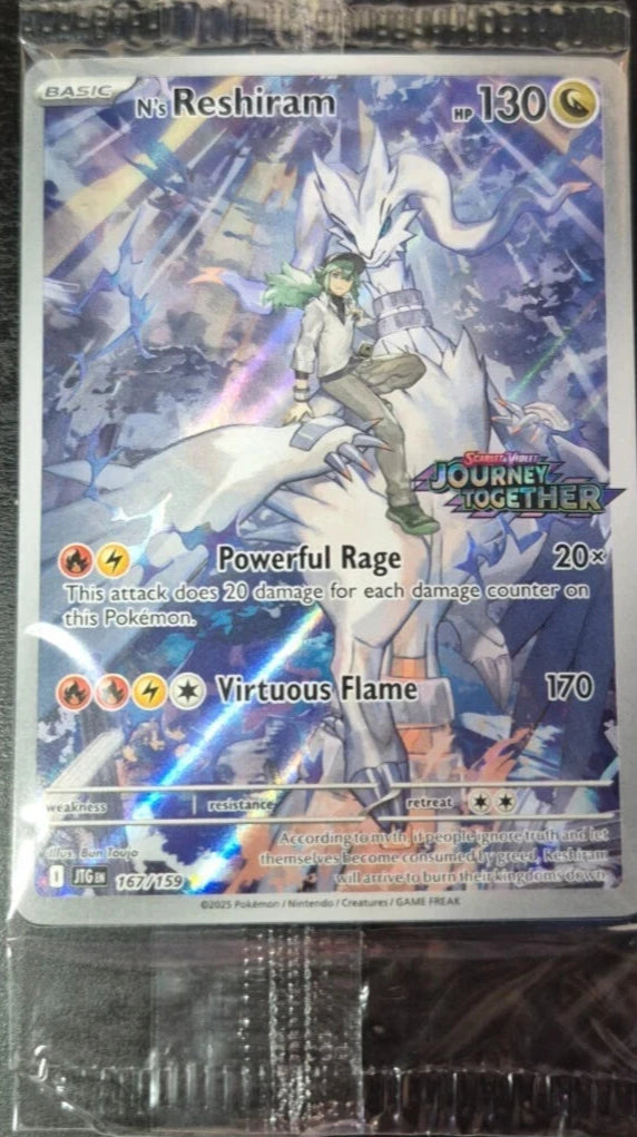 N's Reshiram - Pokemon Journey Together FULL ART STAMPED Ultra Rare #167/159 SEALED