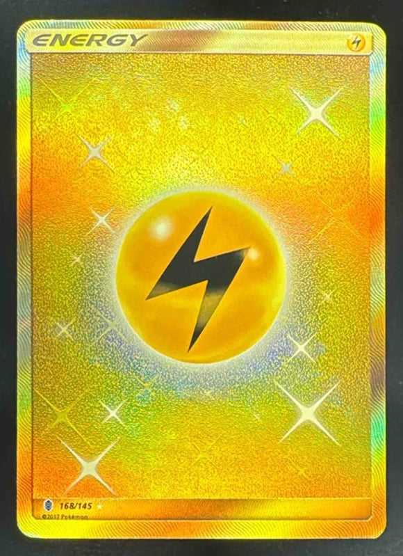 Lightning Energy - Pokemon Guardians Rising FULL ART GOLD Holo Hyper Rare #168/145