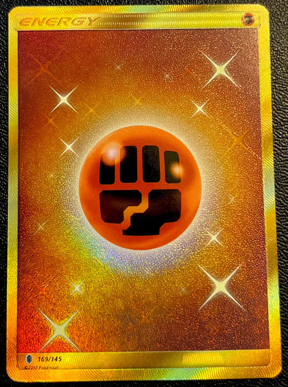 Fighting Energy - Pokemon Guardians Rising FULL ART GOLD Holo Hyper Rare #169/145