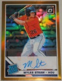 Myles Straw #/99 - 2019 Panini Donruss Optic Rated Rookie Signature ORANGE #RRS-MS