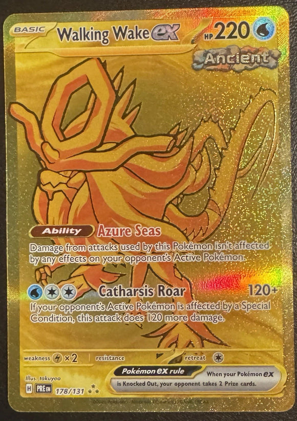 Walking Wake EX - Pokemon Prismatic Evolutions FULL ART GOLD Holo Hyper Rare #178/131