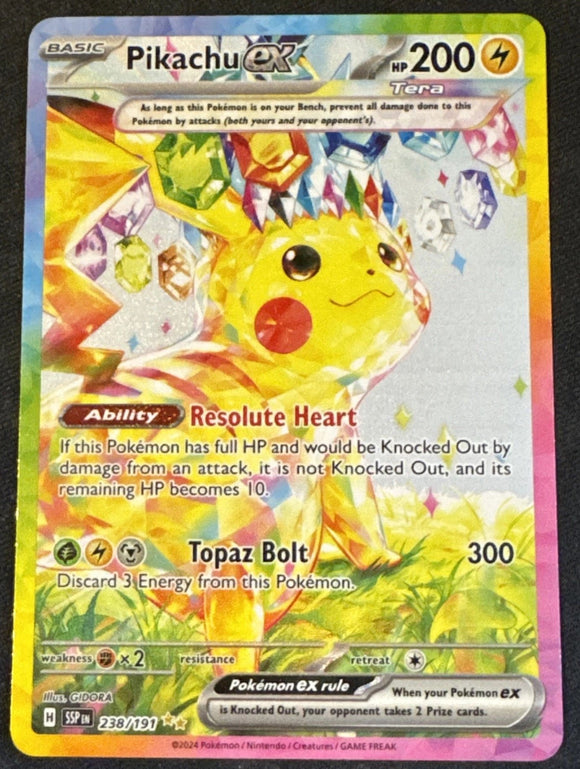 Pikachu EX - Pokemon Surging Sparks FULL ART Holo Special Illustration Rare #238/191