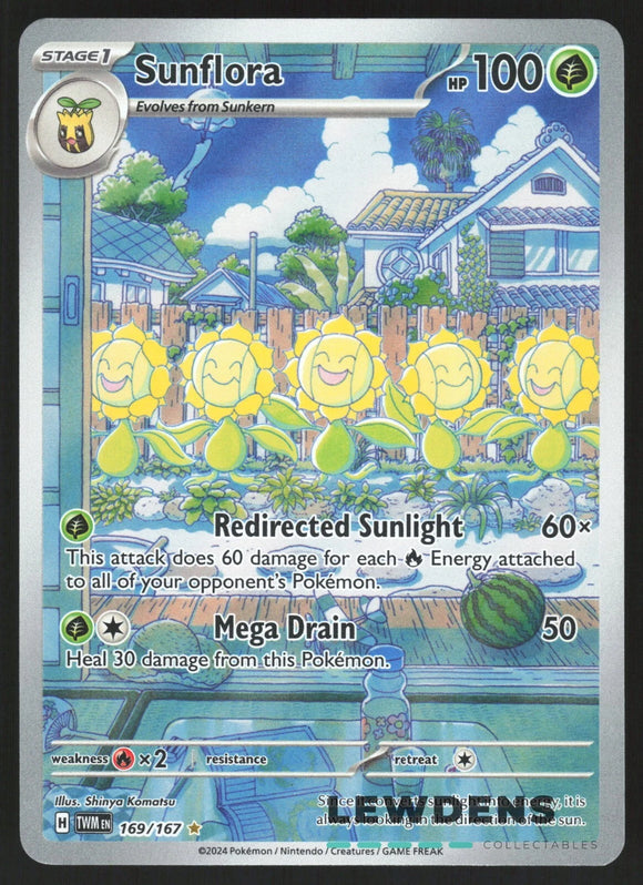 Sunflora - Pokemon Twilight Masquerade FULL ART Holo Foil Illustration Rare #169/167