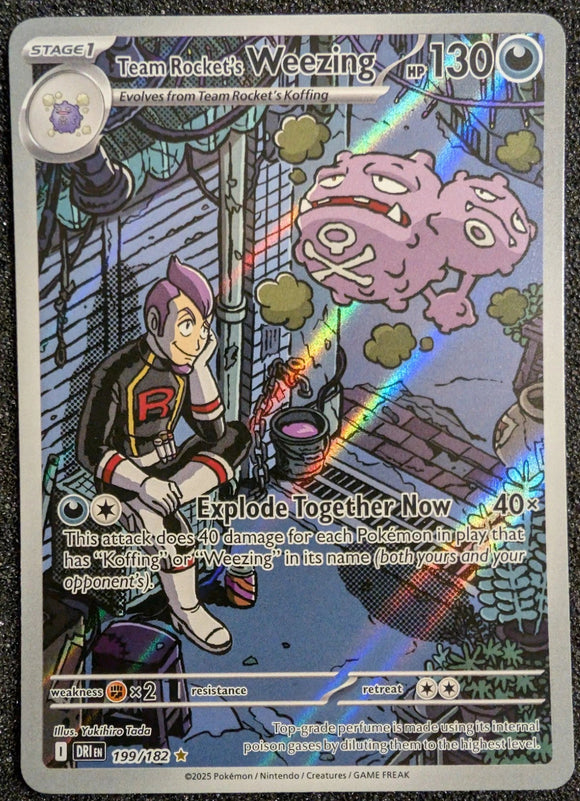 Team Rocket's Weezing - Pokemon Destined Rivals FULL ART Holo Illustration Rare #199/182