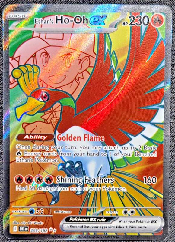 Ethan's Ho-Oh EX - Pokemon Destined Rivals FULL ART Holo Foil Ultra Rare #209/182