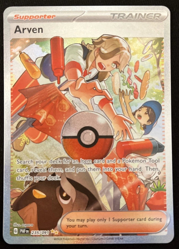 Arven Trainer - Pokemon Paldean Fates FULL ART Special Illustration Rare #235/091