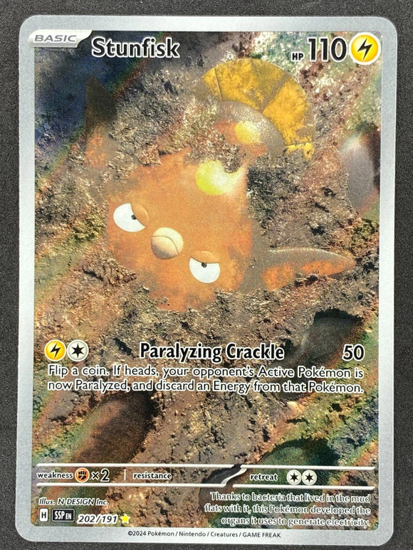 Stunfisk - Pokemon Surging Sparks FULL ART Holo Foil Illustration Rare #202/191