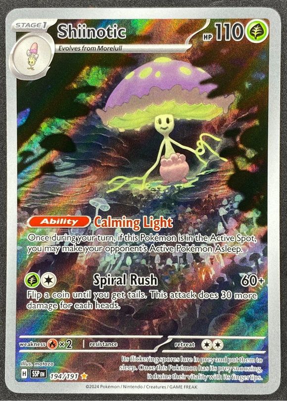 Shiinotic - Pokemon Surging Sparks FULL ART Holo Foil Illustration Rare #194/191