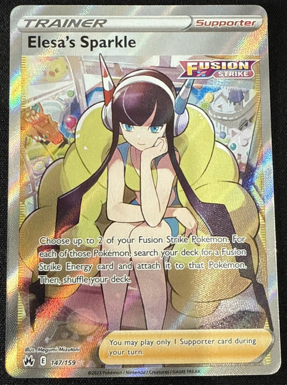 Elesa's Sparkle Trainer - Pokemon Crown Zenith FULL ART Holo Ultra Rare #147/159