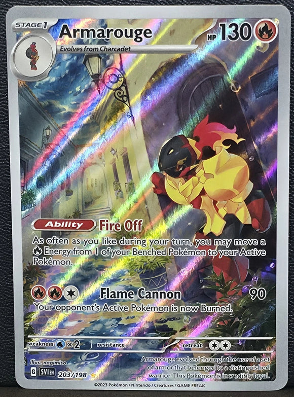 Armarouge - Pokemon Scarlet & Violet FULL ART Holo Foil Illustration Rare #203/198