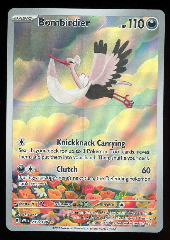 Bombirdier - Pokemon Scarlet & Violet FULL ART Holo Foil Illustration Rare #219/198