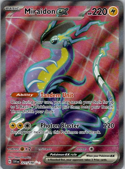 Miraidon EX - Pokemon Scarlet & Violet FULL ART Holo Foil Ultra Rare #227/198